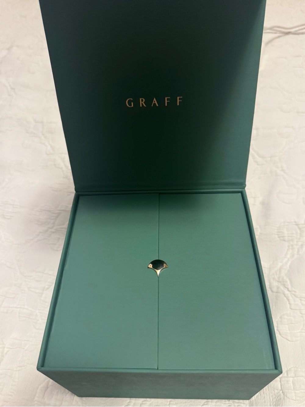 GRAFF Luxury Jewelry Box in Deep Teal with Gold Accent